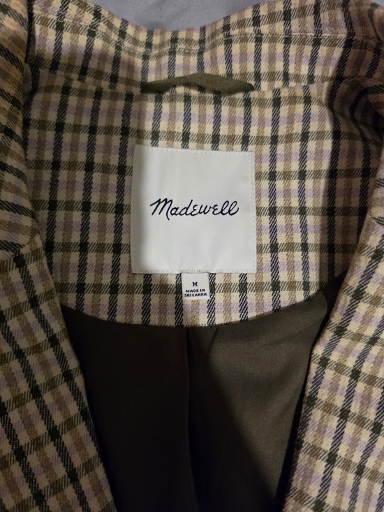 Madewell Jackets & Blazers - Madewell Plaid Blazer in Olive and Lavender